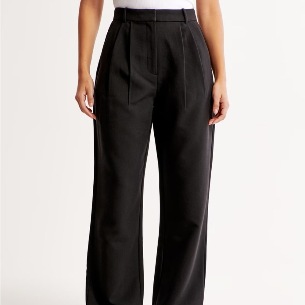 Curve Love A&F Sloane Tailored Wide Leg Pant